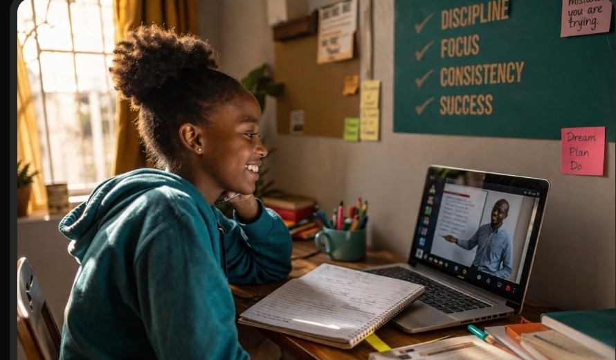 Eleva learner in a focused study session